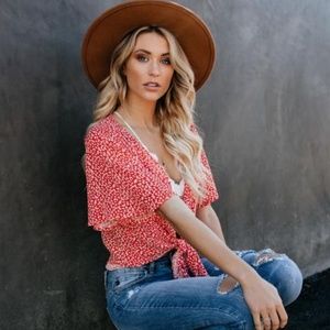 NWT VICI Dolls "Promise Me Flutter Sleeve Tie Top"